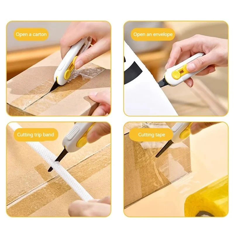 Magnetic Courier Opening Knife Multifunctional Portable Courier Unboxing Knives Retractable Self-locking Rebound Art Knife Tool