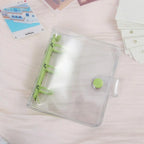 Portable Mini Handbook Glitter Notebook Pages Transparent Binder Notebook Cover Card Organizer 3 Hole Binder Clip Photo album