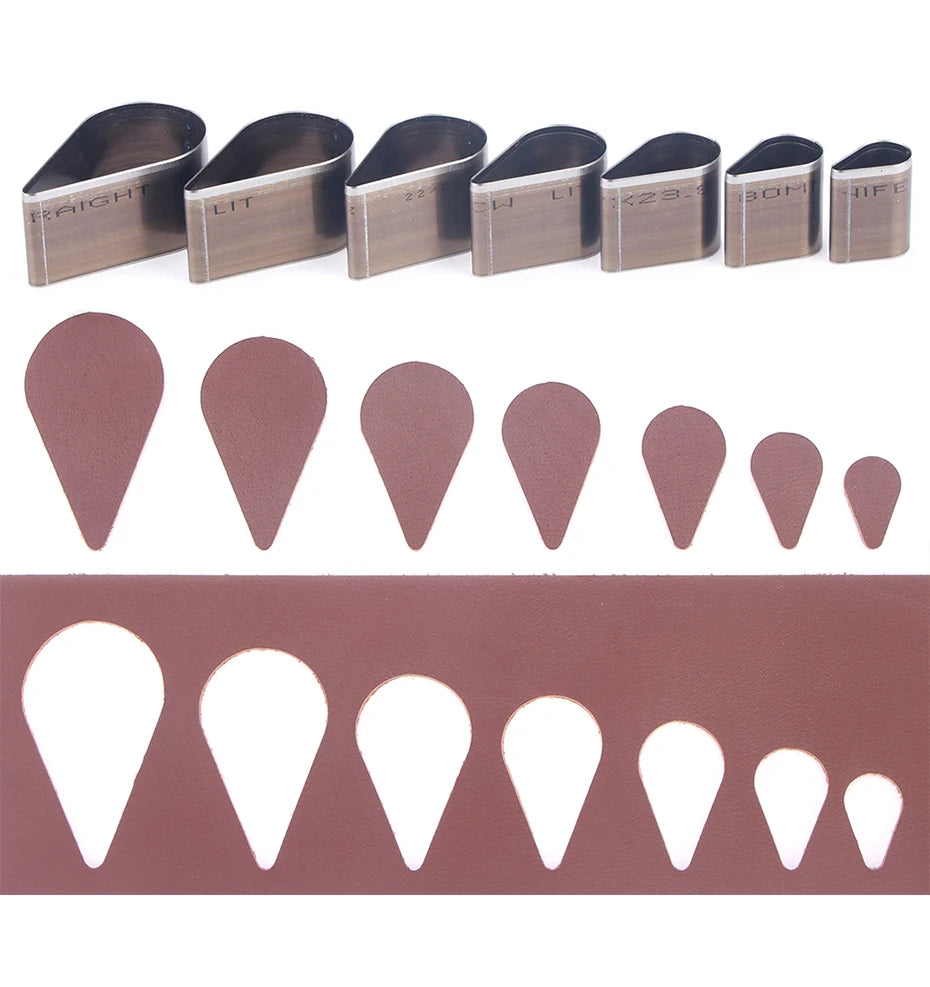 7Pcs Leather Die Cutter Hollow Punching Tool Cutting Mold Punching Die Set for Handmade DIY Leather Craft 20/25/30/35/40/45/50mm