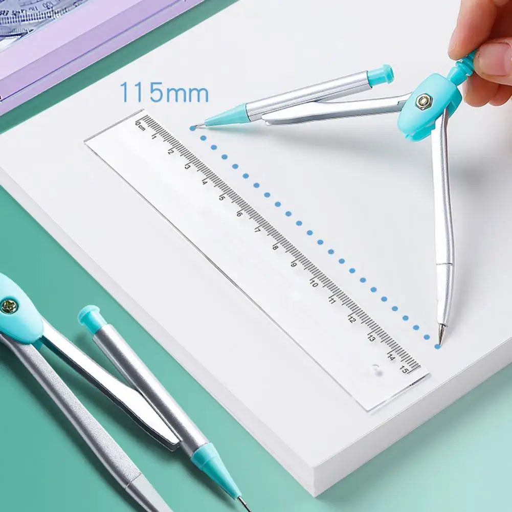 Student compass Protractor clear scale accurate mathematical geometry games school stationery 7 pieces per set