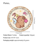 Birthday Decoration Capybara Birthday Invitation Card Cup Tablecloth Plate Napkin Poster Baby Shower Birthday Girl Party Favors