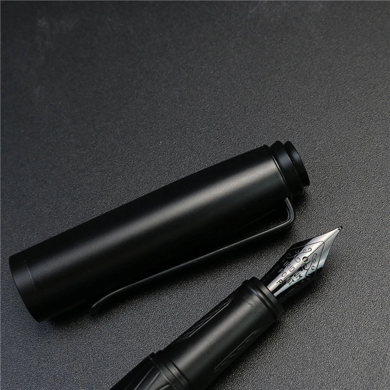 Black samurai High quality fountain pen Black Forest Excellent Titanium Nib Office School Supplies Writing Smooth Ink Pens