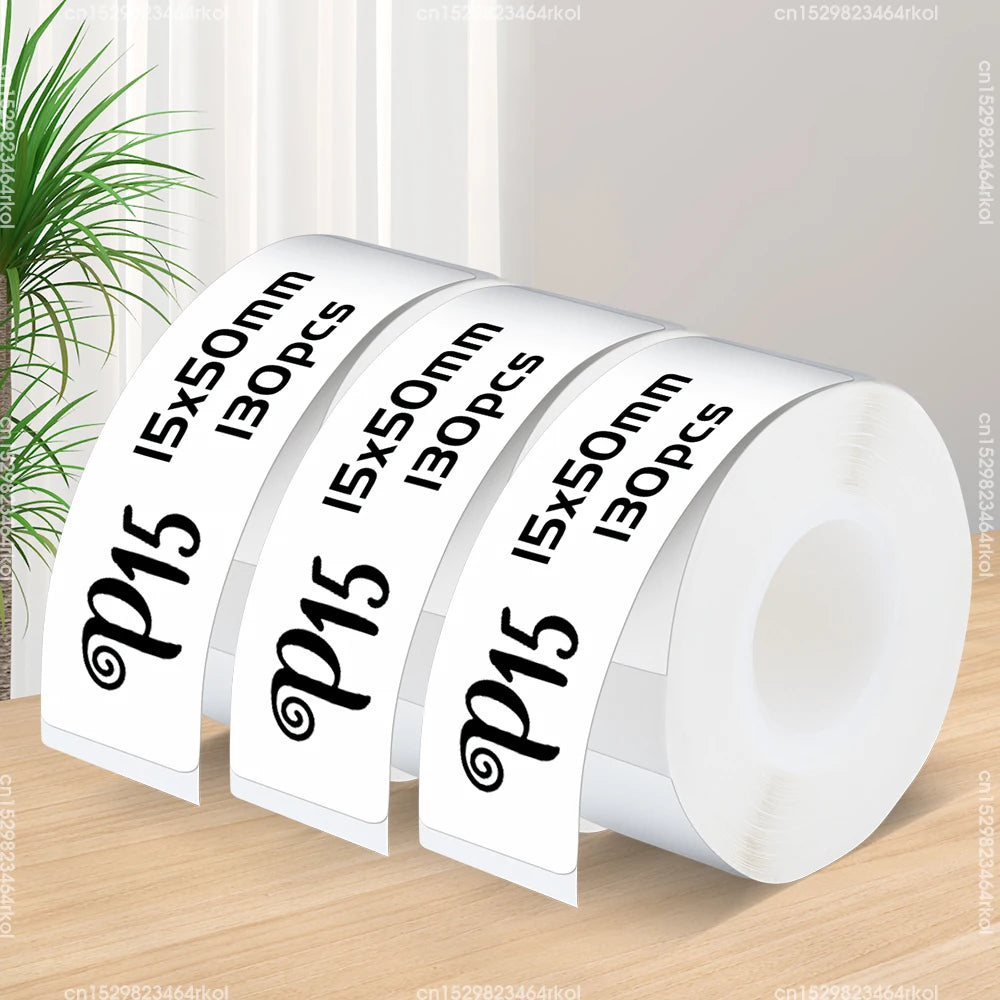 P15 Label Printer Portable Mini Thermal Printer Without Ink Bluetooth Wireless Labeling Machine DIY Barcode Sticker ot 3PK Label