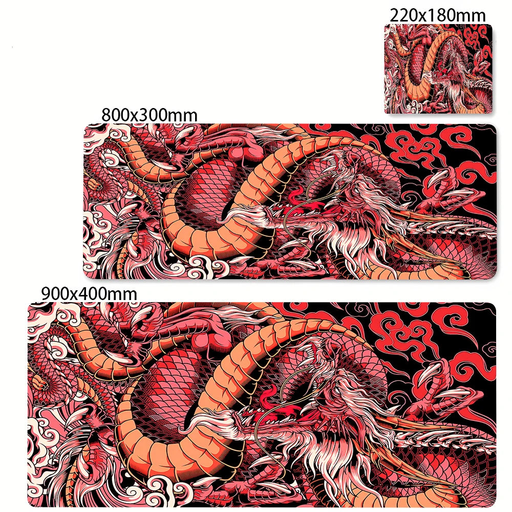 Black and White Dragon Large Mouse Mat Gaming Mousepad Big Rubber Base Mouse Pad Purple Deskpad Eyboard Mats Mousepads 400x900