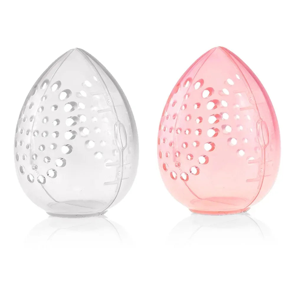 Empty Makeup Sponge Storage Box Plastic Egg Shaped Cosmetic Puff Organizer Rack Portable Makeup Blender Holder Stand Drying Box