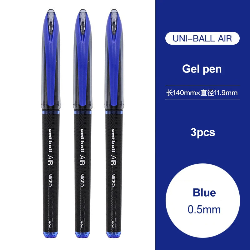 3/6pcs Japan Uniball Gel Pen AIR Straight Liquid Signature Pen UBA-188 Black Technology 0.5/0.7mm Free Writing School Supplies