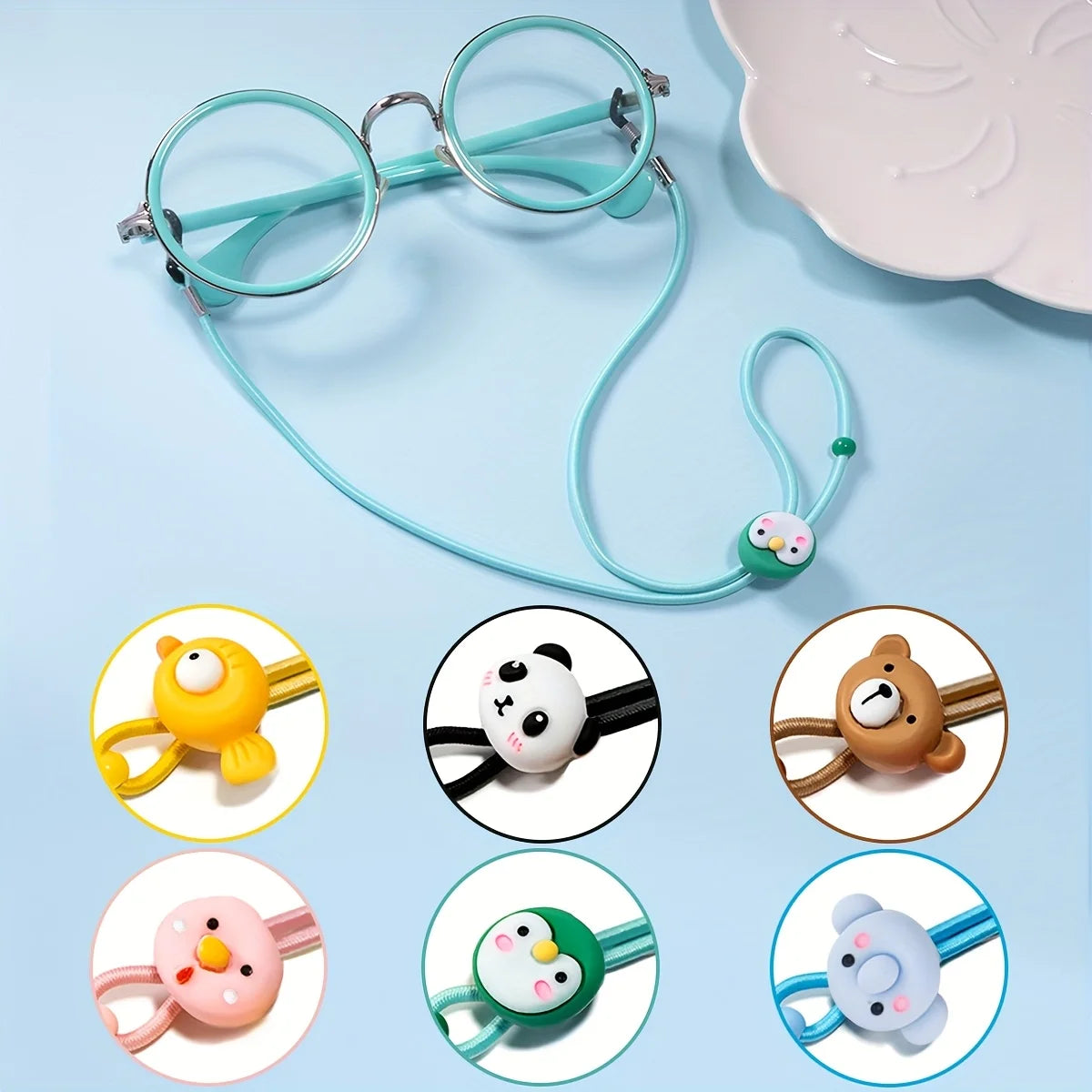 Cute cartoon Glasses Rope, Adjustable Elastic anti Slip Rope Chain, Can Be Given as a Gift, anti Loss Fixed Glasses Accessories