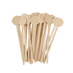 100 Pcs Wooden Coffee Stirrer Sticks Round Head Biodegradable Hot/Cold Drinking Stir Popsicle Disposable Coffee Swizzle Stick