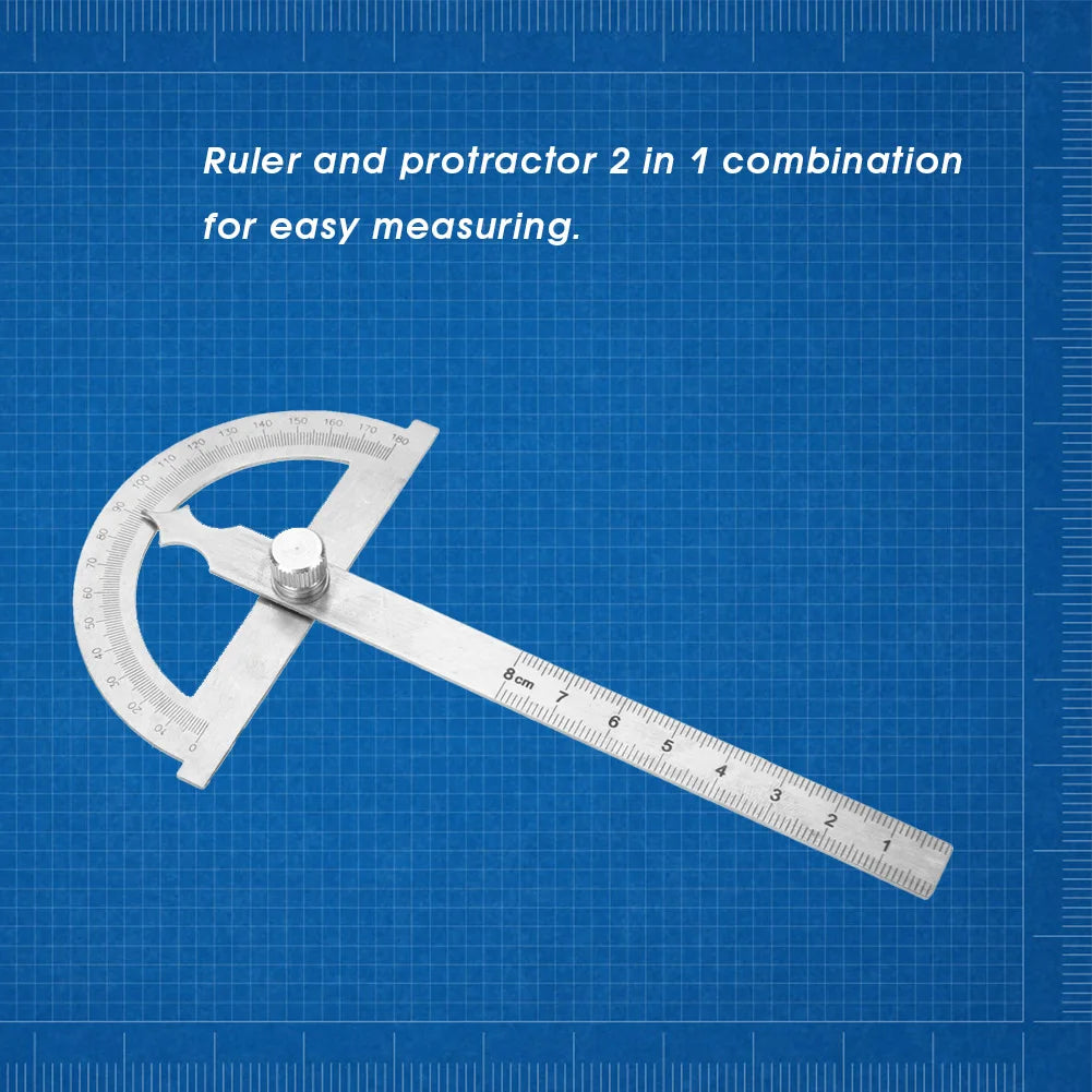 Angle Finder Ruler 0-180 Degree Stainless Steel Protractor Goniometer Angle Finder Gauge 15cm Ruler Stainless Steel Angle Finder