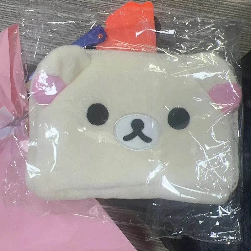 2025 New Kawaii Rilakkuma Peripheral Transparent Wallet Anime Themed Card Case And Key Case Storage Organizer Girl Birthday Gift