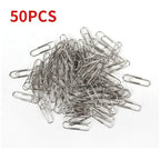 500/300/100/50PCS Metal Silver Paper Clips for Paperwork Stainless Steel Bookmark Paperclips Organizers Office School Supplies