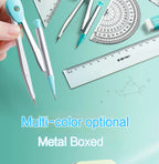 7Pcs/Set Student Compass Set School Mathematical Rulers Multi-Function Learning Professional Drawing Tool Girls Gifts Stationery