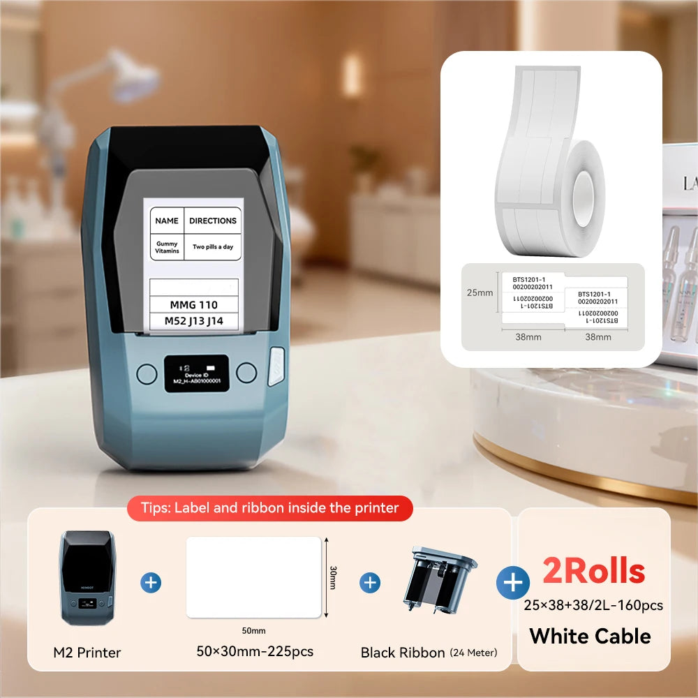 Niimbot M2 Thermal Transfer Label Printer 300 DPI High Definition Wireless 20-50 MM Print Width Label Maker Support Phone/PC