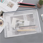 3/5PCS Stationery Storage Bag Folder File Mesh Zipper Pouch A3 A4 A5 A6 Document Bag Zip File Folders School Office Supplies