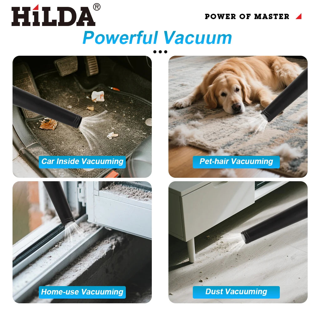 HILDA Electric Air Blower Cordless Power Tools Garden Vacuum Cleaner Dust Computer Collector Handheld for Makita Battery