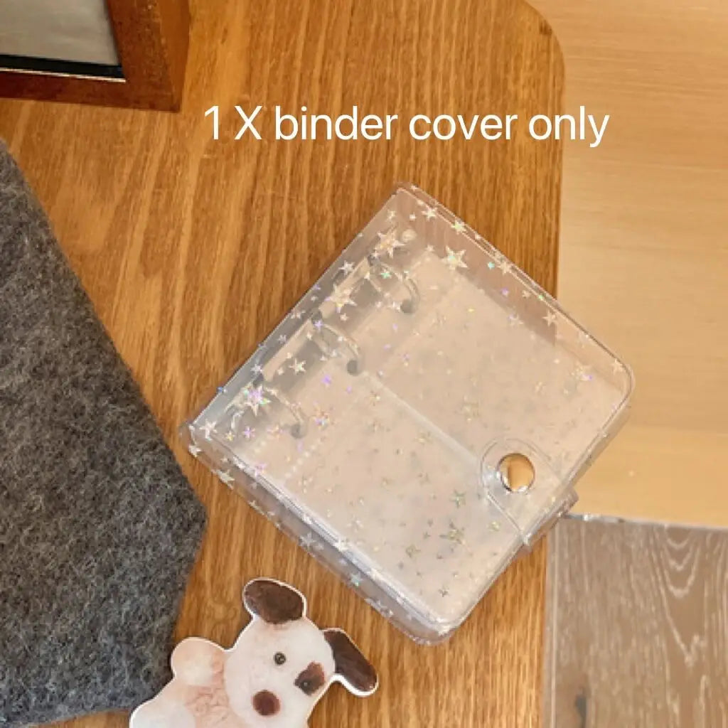 MINKYS New Arrival Kawaii Bling Star 1/2/3 inch Kpop Photocards Collect Book 3 Rings Binder Cards Organizer Book Stationery