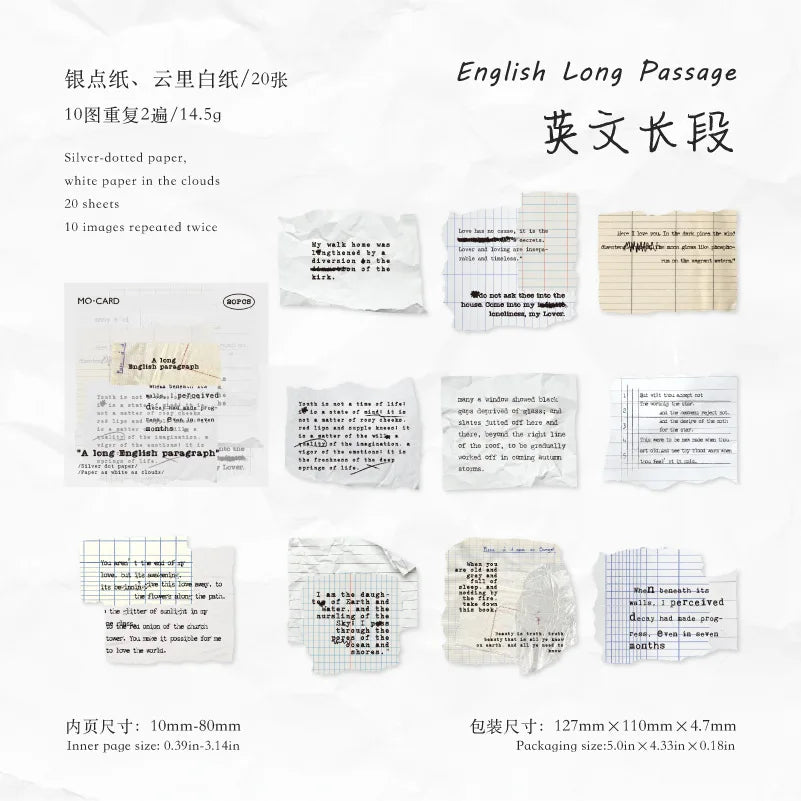 20Pcs/pack Retro Hard Card Stock Paper Essential for Handmade DIY Retro-style Journal Decor Cards