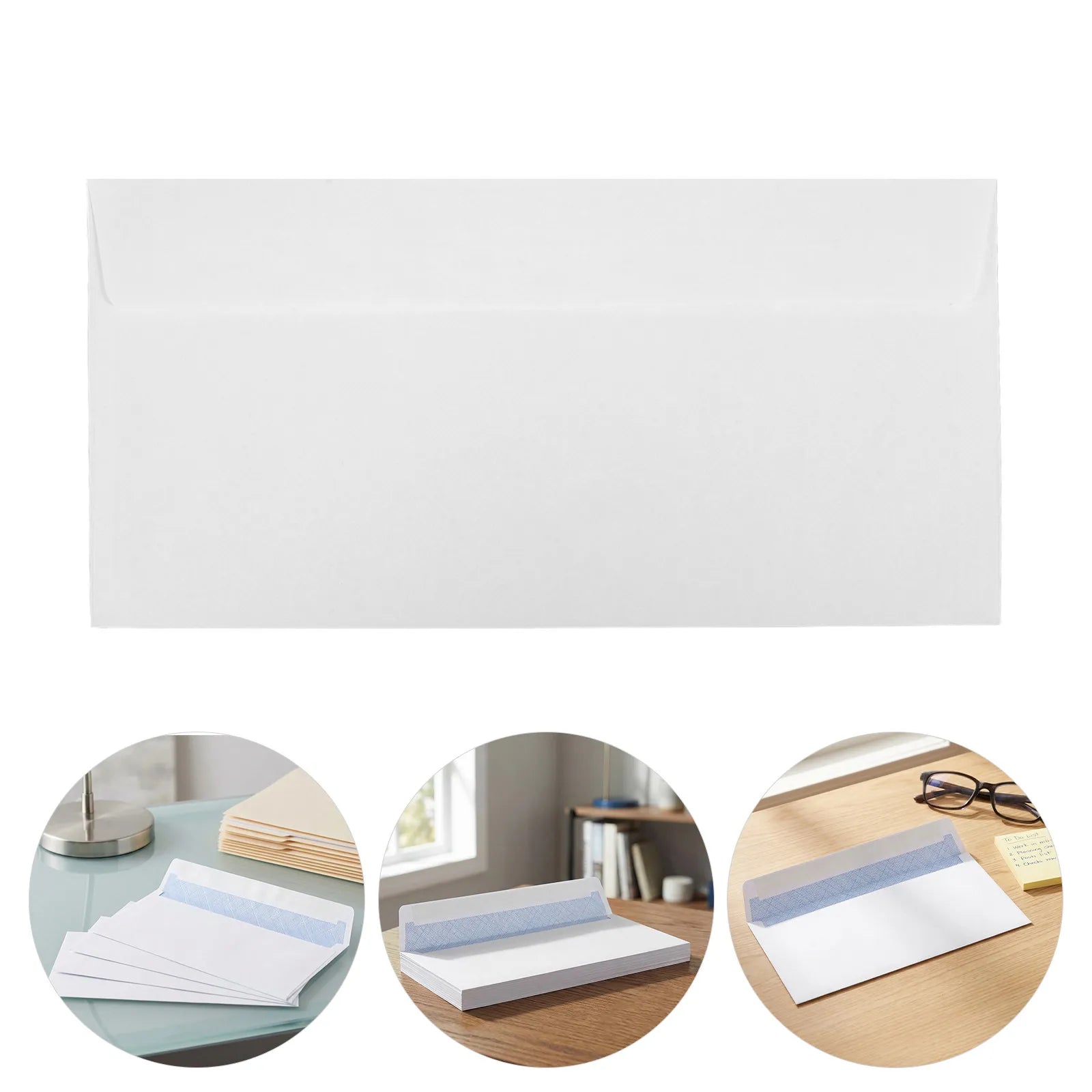 100Pcs White Paper Size Self Seal Envelopes Security Letter Envelopes Peel and Seal for Business Office Legal Mailing Small