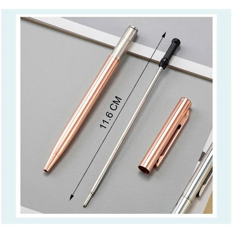 New Metal Ballpoint Pen Rose Gold Pen Custom Logo Advertising Ballpoint Pen  Lettering Engraved Name School&office Supplies