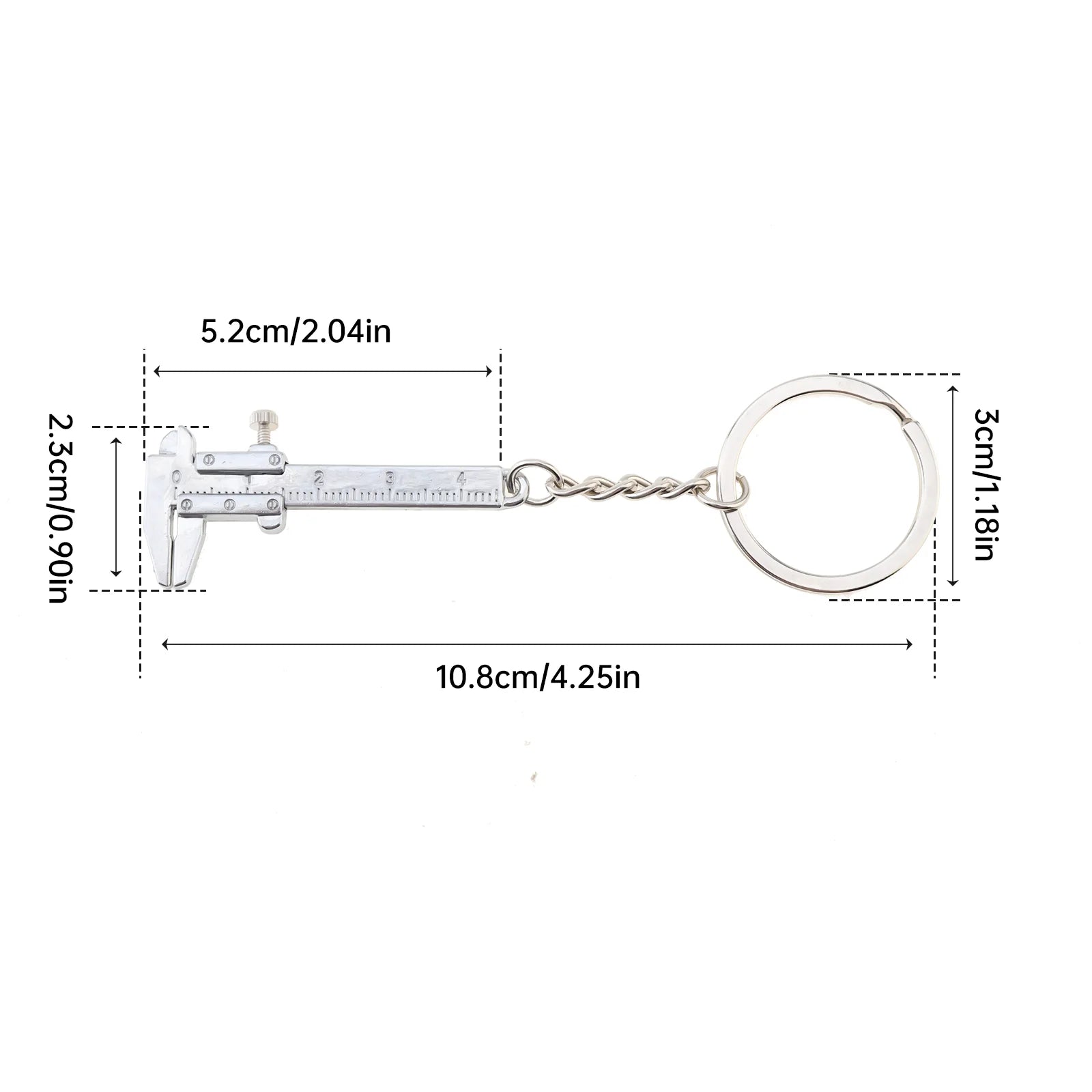 0-40mm Portable Mini Zinc Alloy Vernier Caliper with Chain Keychain and 1mm Accuracy for Measurement