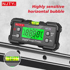 NJTY Digital Protractor Angle Finder Gauge Backlit Flip Screen Magnetic Inclinometer with Absolute REL Mode Measuring Tool