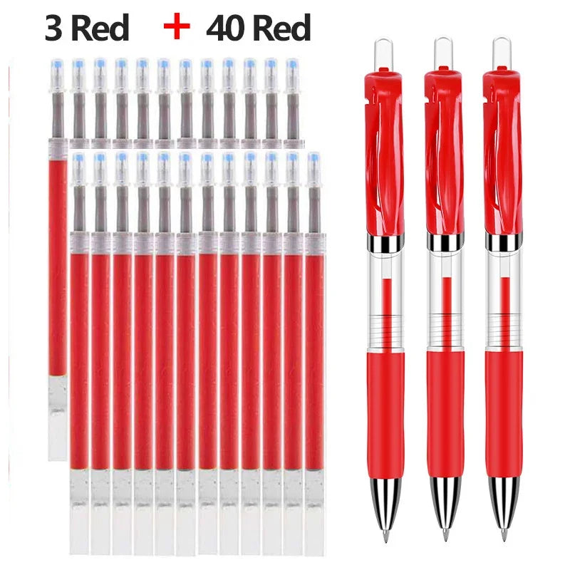 43 PCS Gel Pens Refills Set Kawaii Stationery writing pen Black/red/blue ink 0.5 mm Ballpoint pen Office school supplies