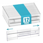 6/8/10/12-Pack Adjustable Drawer Organizers, Clear Expandable Dresser Organizers for Storing Clothes Kitchen Utensils