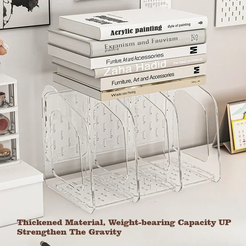 Acrylic A4 Storage Filing Box for Documents Plastic Paper File Organizer Vertical Magazine Rack Desk Folder Desktop Supplies