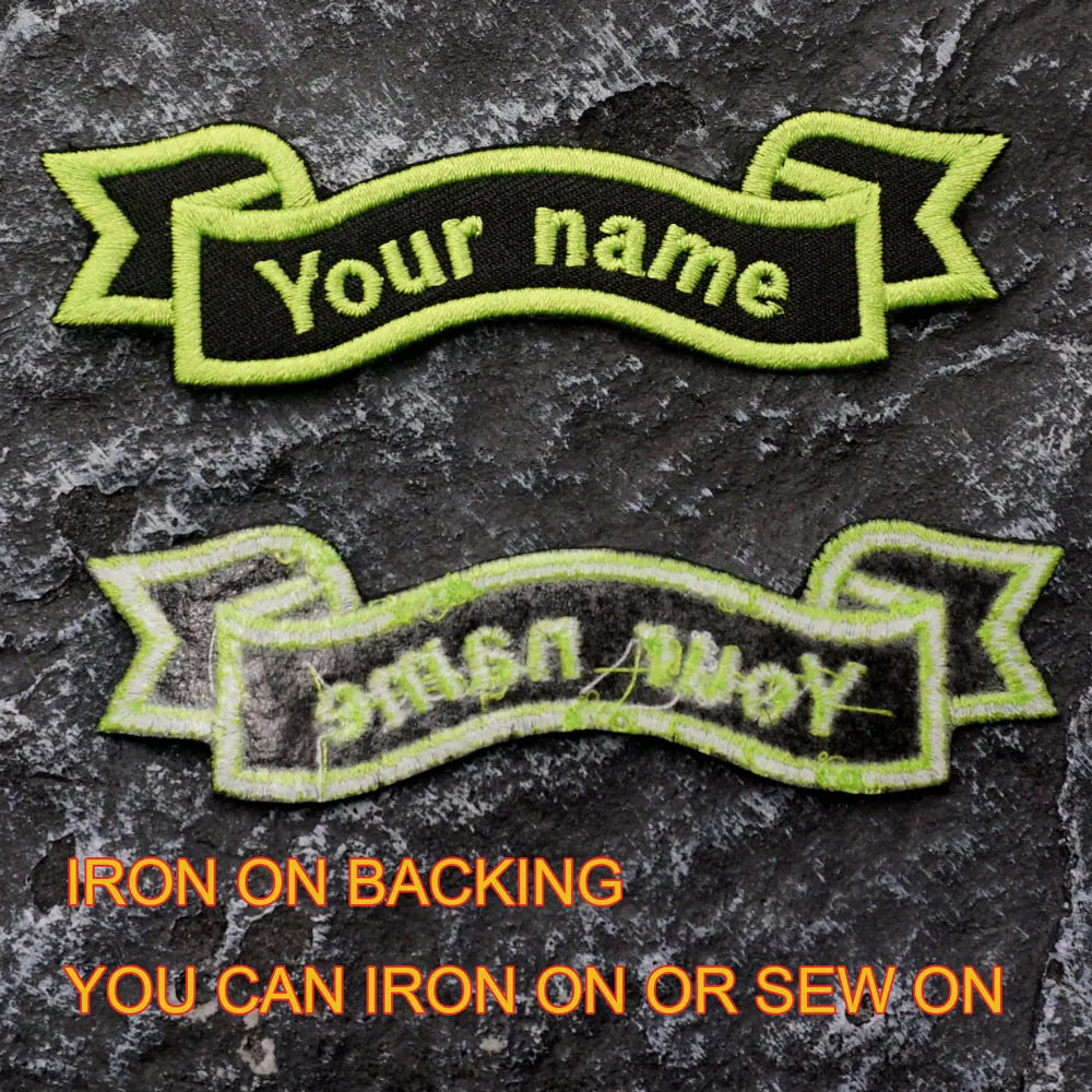 Custom Name Tags Embroidered Patches Personalized Text Badge with Iron on Backing