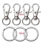 10/20Pcs Swivel Clasps Set Lanyard Snap Hooks with Key Chain Rings Keychain Clip Hooks for DIY Necklace Bracelet Chain Supplies