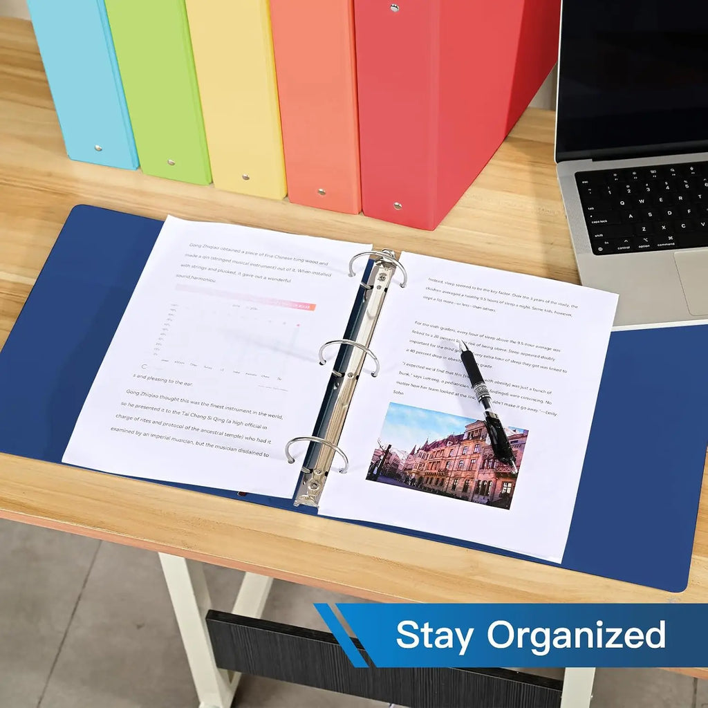 2-Inch 3-Ring Binders with 2 Interior Pockets, Heavy Duty Clear View Presentation Binder Holds 425 Sheets Letter Size, 6 Pack