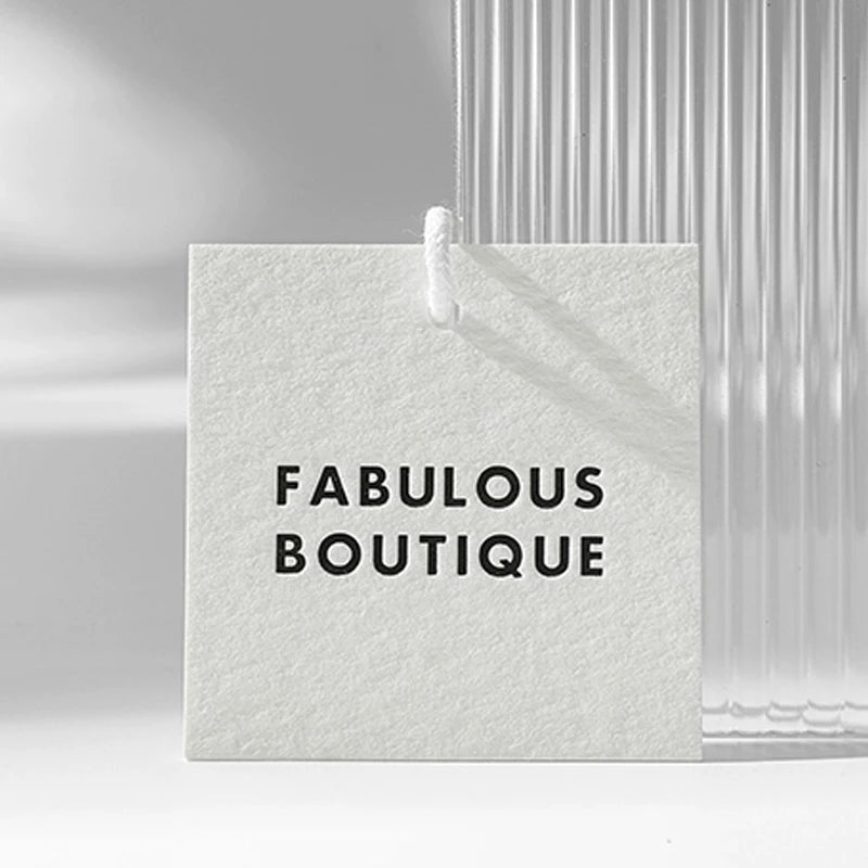 Custom Own Logo Clothing Hang Price Tag Garment Clothes T Shirt Paper Swing Hang Tags for Apparel