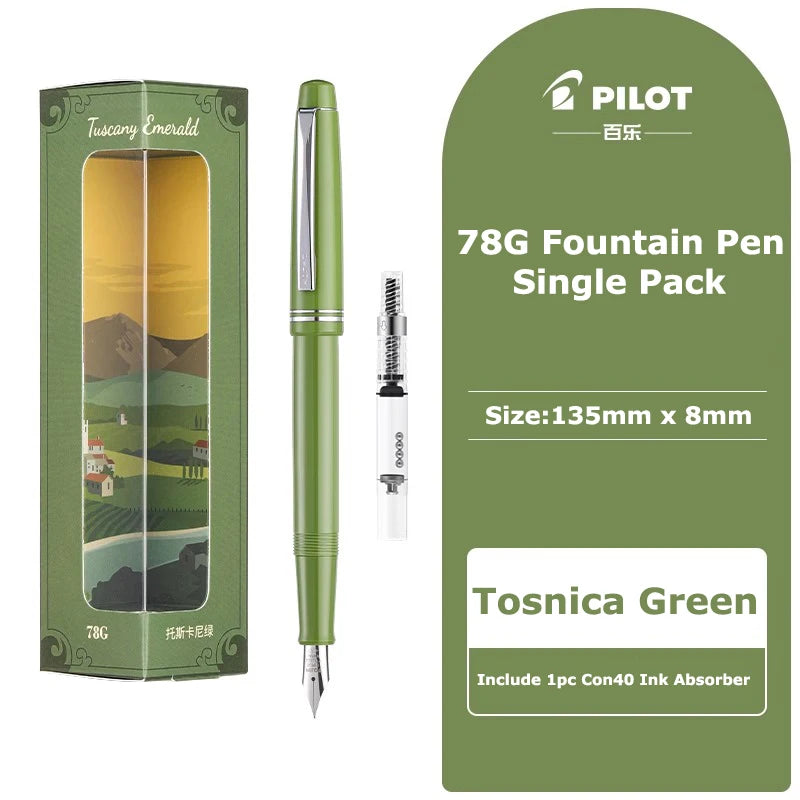 PILOT 1pcs Japan Fountain Pen FP-78G High-end Writing Stationery EF/F/M Iridium Pen Tip Luxury Gift Box Student Smooth Writing