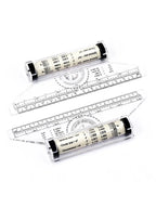 Angles Line Ruler 15cm 30cm Multi-Function Drawing Tool Roll Draw Ruler Metric Rolling Ruler Clear Parallel Rolling Ruler