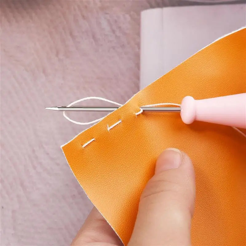 Leather Sewing Awl Set Metal/Wood/Plastic Multifunctional Shoes Repair Tool Kit Punch Stitching Needles DIY Candle Mold Punching