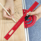 Precision Pocket Ruler or Ruler Positioning Block, Aluminum Alloy Angle Protractor 0-180°Angle Finder Scriber Line Marking Gauge