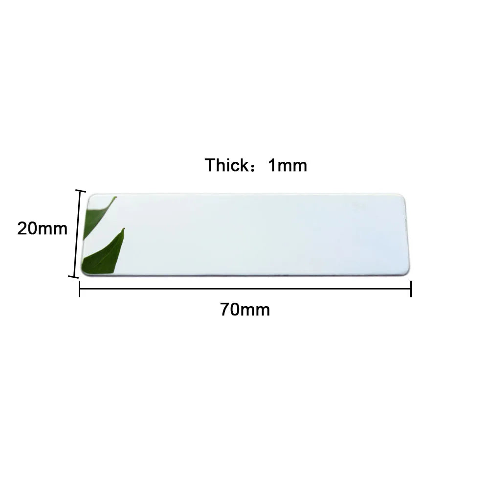 10pcs Laser Engraving Name Badge Holder Round Corner Gold Color Stainless Steel Badge Blank Material 70x20mm