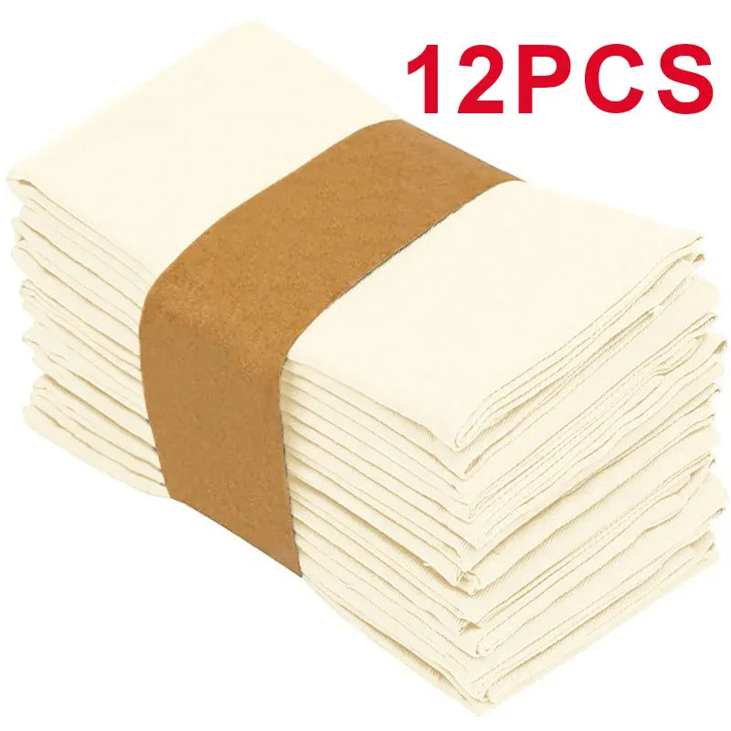 Plain Colour Napkins Durable Polyester Thicken Placemat Reusable for Kitchen Dining  Wedding Decoration