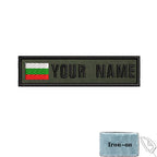 1PC 10cmX2.5cm Custom Name Flag Patch Stripes Badge Iron On Or Hook Loop Estonia Austria Bulgaria Hungary Romanian Ireland green