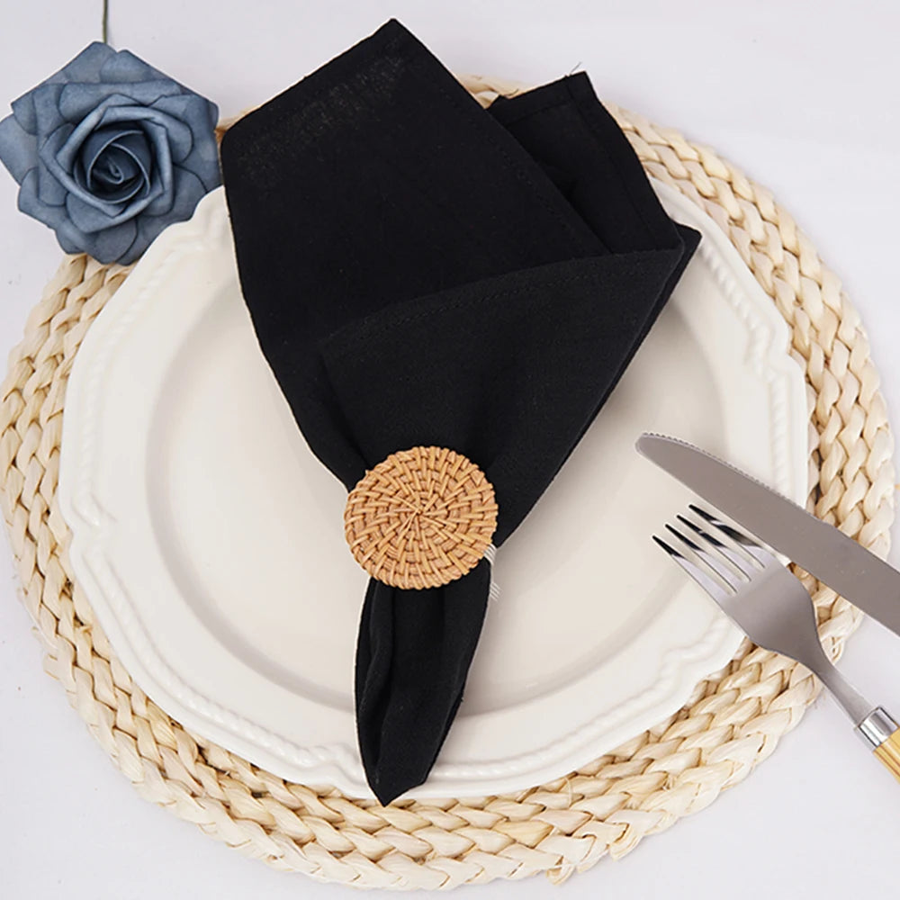 Set of 6 Cotton Dinner Cloth Napkins 30x45cm Soft Washable Perfect for Weddings Parties Christmas Birthdays and Family Gathering