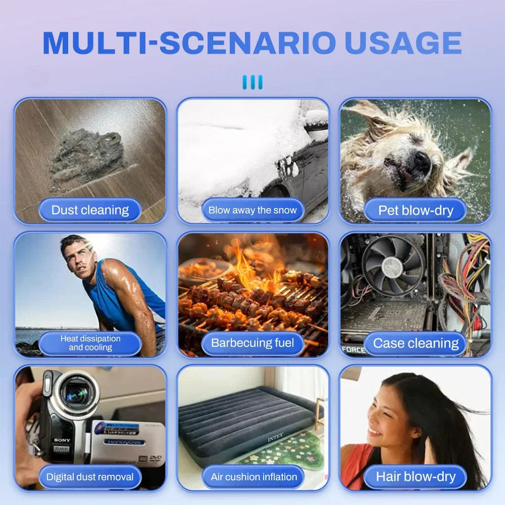 500000RPM Air Blower X11 Super Powerful Compressed Air Duster Electricity Consumption Display Air Vacuum Blower Jet Fan For Car
