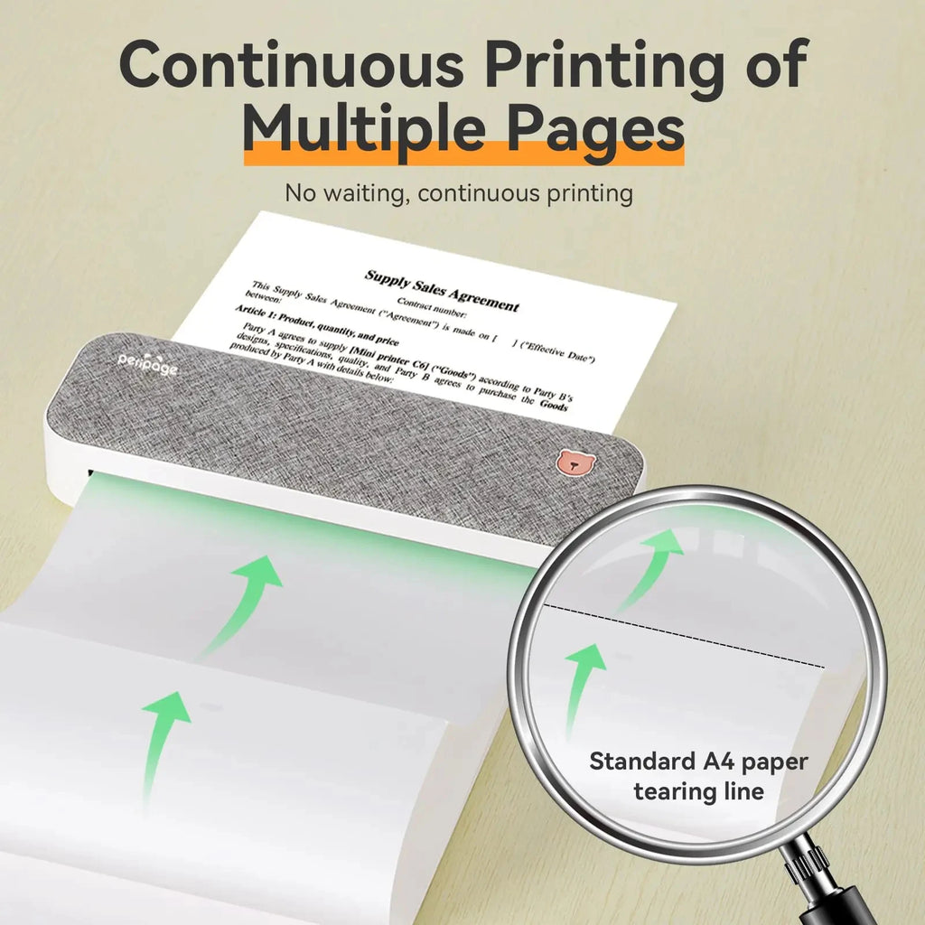 A4 Thermal Paper Printer Paper for A4 Portable Printer,For M08F-Letter, M08F M832,M833, M834,M835, 8.27"×11.69” Size, 100 sheets