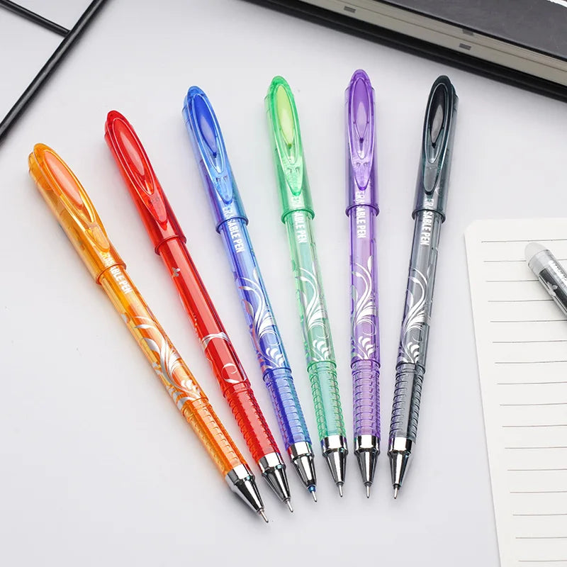 66pcs Erasable Pen refill Set Blue Black Ink Gel Pen Erasable Refill Rod Washable Handle School Office Writing Stationery