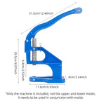 1Set Manual Aluminum Hand Press Machine Set with Double Cap Rivet Dies - DIY Leather Craft Supplies with Hole Punch Eyelet Tools