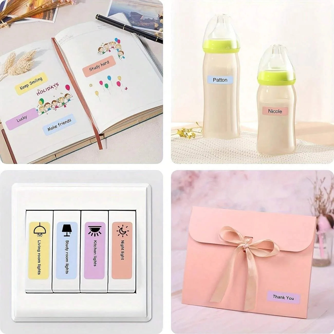 150pcs Waterproof Blank Self Adhesive Assorted Stickers Removable 12x40mm Label Stickers Name Tag Bottle File Document