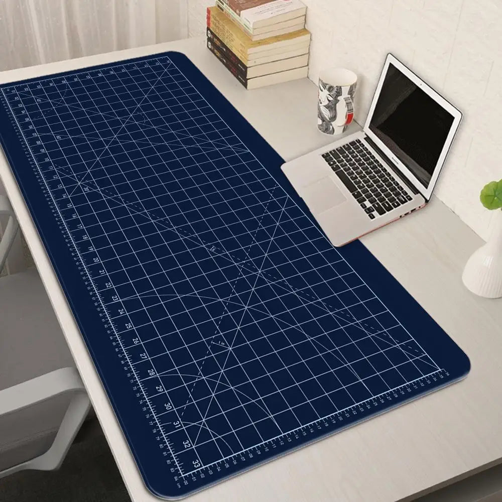 Cutting-Mat-white-on-black Mouse Pad Office Gaming Laptop Deskmat Anime Mousepad Gamer Keyboard Mouse Mat Computer Accessories