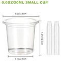 0.6oz/20ml Disposable Mini Jello Shots Cups,Tiny Clear Plastic Sample Cups for Tequila Alcohol Tasting,One Shot Cheers Party