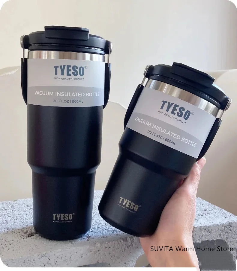 Tyeso Tumbler Coffee Cup Stainless Steel Vacuum Thermal Insulated Mug Large Capacity Double Drink Car Water Bottle Travel Mug