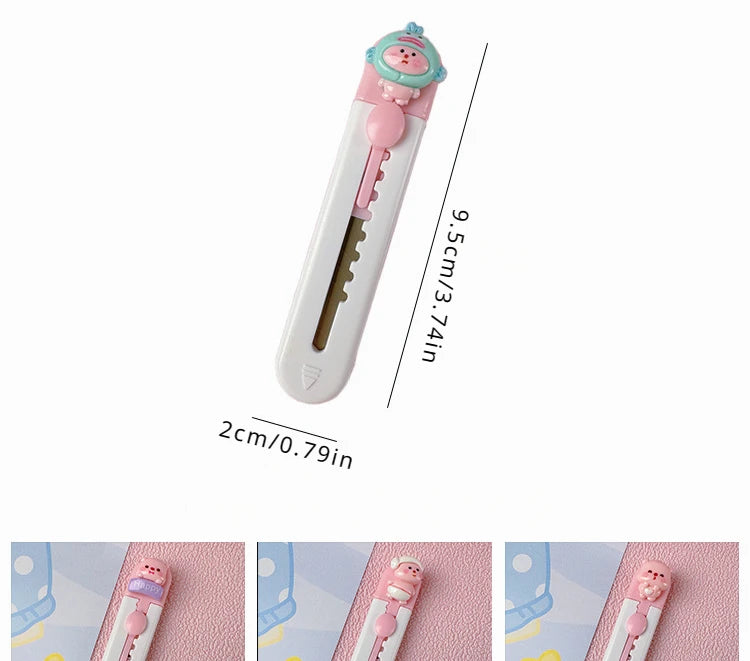 1pc Mini Portable Art Knife Students Use Envelope Opener Cute Cartoon Paper Cutter Office Stationery Express Unpacking Device