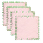 Lotus Shaped Embroidered Edge Napkins 4pcs/set Thickened Pure Cotton Breathable Placemats for Weddings Christmas Daily Party